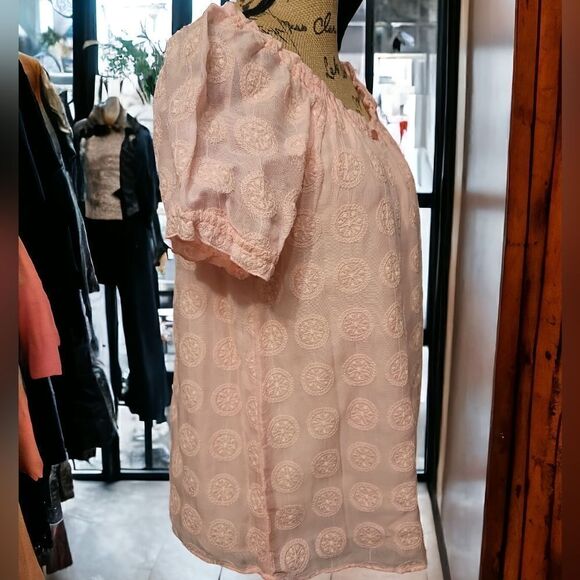 Kim Roger's Pink On/Off Shoulder Top Size Large Petite - Picture 3 of 5